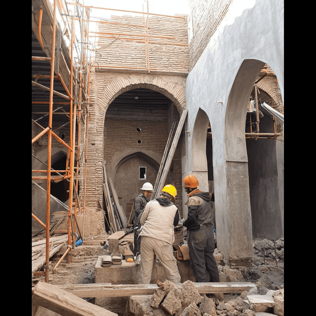 illustration-AI-etapes-renovation-arc-moderne-marrakech